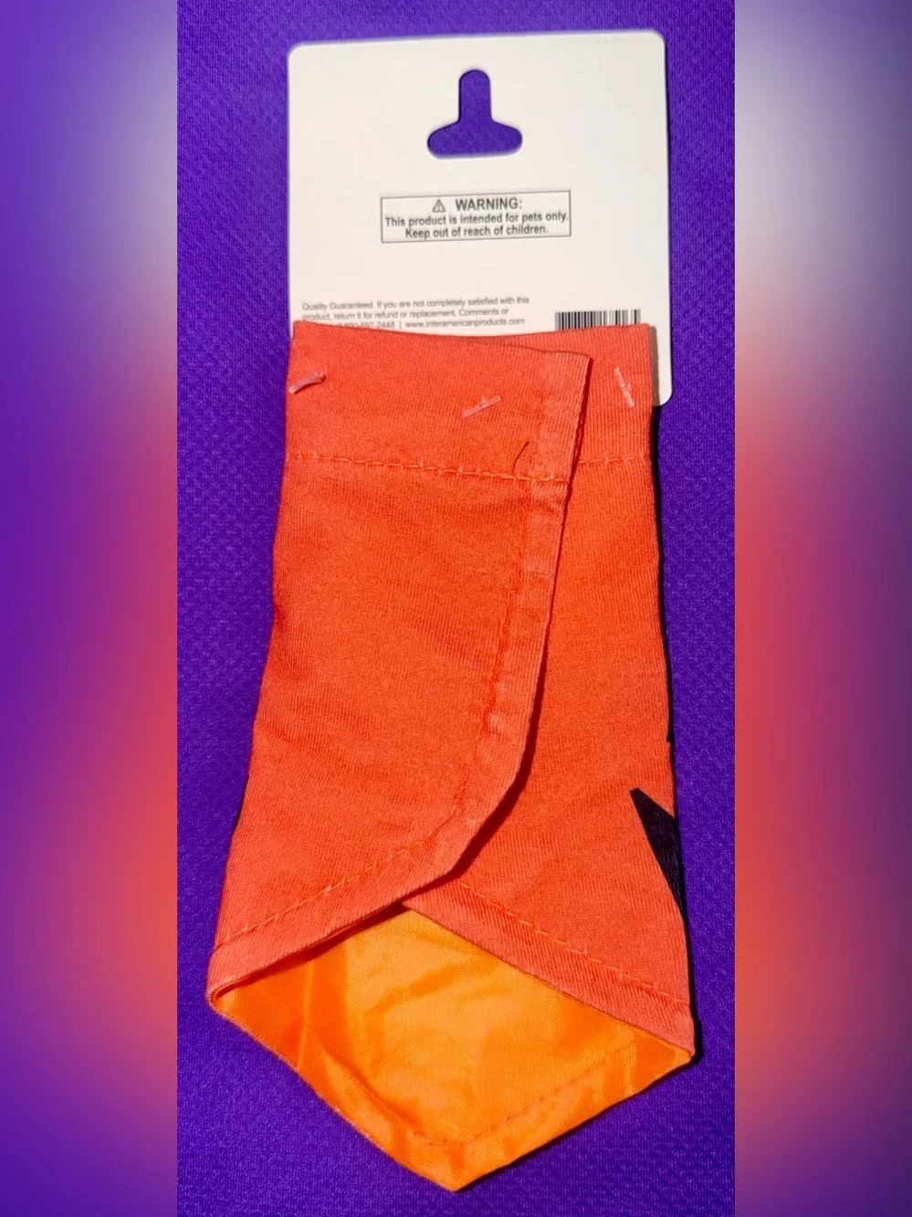 🐾 Orange Pumpkin Jack-O'-Lantern Pet Bandana - XS-S